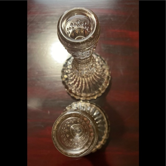 Cut Glass Candle Holders - Picture 3 of 5